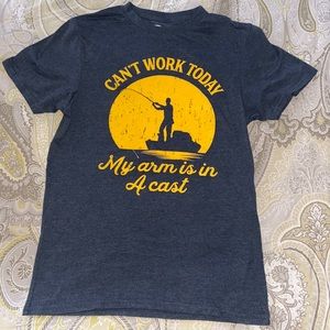 Mens crazy dog fishing t-shirt